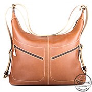 Женская кожаная сумка-рюкзак “Афина“ (коричневая) фотография