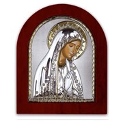 Мария икона серебряная с позолотой Silver Axion 85 х 100 мм на деревянной основе фотография