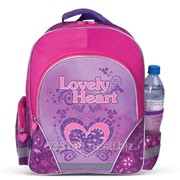 Рюкзак Пифагор для учениц начальной школы, сиреневый/розовый, сердце, 38х30х14 см фото
