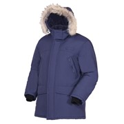 5201 Куртка утепленная с опушкой из натурального меха п/а синий
