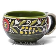Керамическая кофейная чашка ручной работы в украинском стиле фотография