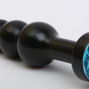 Чёрная анальная ёлочка с голубым кристаллом - 11,2 см. 4sexdreaM 47432-1