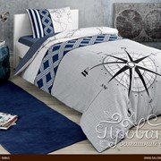 Комплект подросткового постельного белья TAC NAVI хлопковый ранфорс синий 1,5 спальный фото