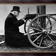 Картина Сэр Хайрам Максим с его пулемет Максим, Неизвестен фотография