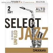 Трости для саксофона Rico RRS10ASX2S Select Jazz альт, размер 2, мягкие (Soft), 10шт фото