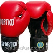 Боксерские перчатки Sportko ФБУ кожаные 10 унц. красные арт.ПК1