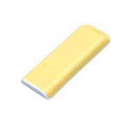 Флешка прямоугольной формы, оригинальный дизайн, двухцветный корпус, 64 Гб, желтый/белый фото