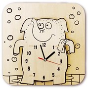 Часы-конструктор деревянные - Слон с полотенцем раскраска