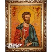 Инна, Святой Мученик - Икона Из Янтаря, Ручная Работа Код товара: Оар-186 фотография