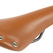 Седло для велосипеда ретро-дизайн "под кожу" с 6 заклепками коричневое