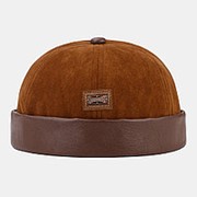 Collrown Unisex Corduroy Warm Soft Повседневная шапка без полей Landlord Шапка Череп Шапка фотография