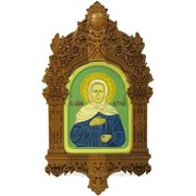 Рукописная икона Блаженная старица Матрона Московская на кипарисе фотография