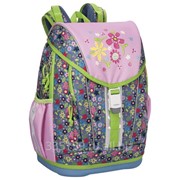 Рюкзак с эрго спиной Erich Krause для учениц начальной школы, серый/розовый, цветочный принт, 36х31х20 см фото
