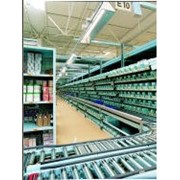 Стеллажи гравитационные для коробок фото