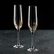 Набор бокалов для шампанского Bohemia Crystal «Золотая спираль», 190 мл, 2 шт фотография