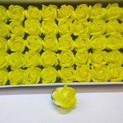 Декоративные цветы из мыла подарочные розы 50 шт 5 см желтые фотография