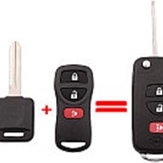 Корпус для изготовления выкидного ключа автомобиля NISSAN, 3 кнопки, лезвие NSN14 фотография