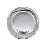 Одноразовые тарелки 18 см. “Серебро“ фото