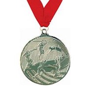Медаль Легкая атлетика наградная с лентой 2 место 50 мм фото