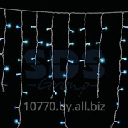 Гирлянда Айсикл (бахрома) светодиодный, 1,8 х 0,5 м, белый провод, 220В, диоды синие фотография