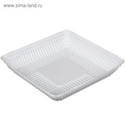 Контейнер для торта Т-160Д (Т), квадратный, цвет белый, размер 20,5 х 20,5 х 3,7 см фотография