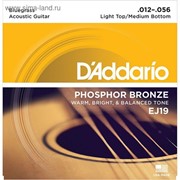 Струны для акустической гитары D'Addario EJ19 Phosphor Bronze, Bluegrass, 12-56 фотография