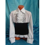 Оригинальная блуза-корсет белая с черным фото