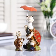 Сувенир керамика “Черепашки - прогулка под зонтом“ набор 2 шт 16,5х7,5х7 см фотография