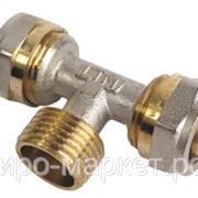 Тройник для металлопластиковой трубы LTM, 2 цанги/штуцер Т20*1/2М*20 фото