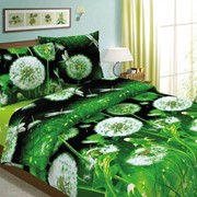 Двуспальный комплект постельного белья из бязи “Хлопковый мир“ Одуванчиковое поле со стрекозами фотография