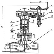 Т-113б - клапан запорный (вентиль) с цилиндрическим приводом фотография
