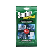 Салфетки чистящие влажные универсальные Sanfor universal 10 в 1 фото