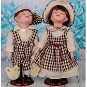 Кукла коллекционная парочка поцелуй набор 2 шт "Зимняя Шотландия" 30 см