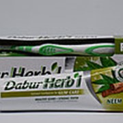 Натуральная зубная паста дабур 150 Г. + ЗУБНАЯ ЩЁТКА фото