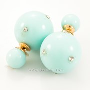 Серьги - шарики ''Dior''( голубые со стразами) 216558(13) фото