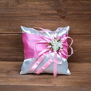 Свадебная подушечка для колец бело-розовая, арт. CR-003