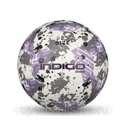 Мяч футбольный №2 INDIGO GROUND тренировочный (PU 1.2мм) Сувенирный IN030 Бело-серо-фиолетовый фото