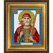 Икона ручной работы Святой Игорь вышитая бисером фото