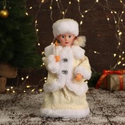 Снегурочка “Пуговка ромбик“ белая, с подсветкой, двигается, 30 см фото