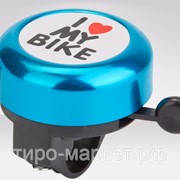 Велосипедный звонок модель “I Love my bike“ 45AE-09 210143 алюминий/пластик черно-синий фотография
