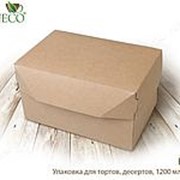 Упаковка для тортов, десертов, 1200 мл, крафт(200 шт. в коробке, бумага)