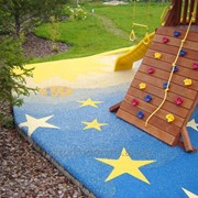 Резиновое покрытие для детских площадок, толщина 25 мм