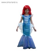 Детский карнавальный костюм «Русалочка», платье, парик, р. 34, рост 134 см фото