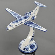 Скульптура Самолет ЯК-40 Гжель