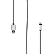 Кабель Rombica Digital IL-02 USB - Apple Lightning (MFI) оплетка под кожу 1м серый фото