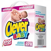 Бесфосфатный стиральный порошок для новорожденных Clever Baby Sensitiv фотография