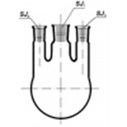 Колба круглодонная с тремя горлов. 500мл, со шлифами 14/29/14, Boro 3.3, ТС 5005/500-14/29/14 фотография