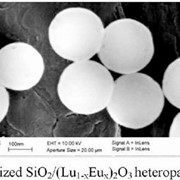 Монодисперсные нанопорошки из сферических гетерочастиц типа «ядро SiO2/оболочка (Lu1-xEux)2O3» (x = 0.07) фото