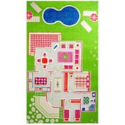 Детский 3D ковер “Игровой домик“ зеленый, 100х200см (IVI) фото