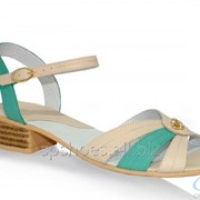 Босоножки женские 7549-834, бежевый, зеленый фото